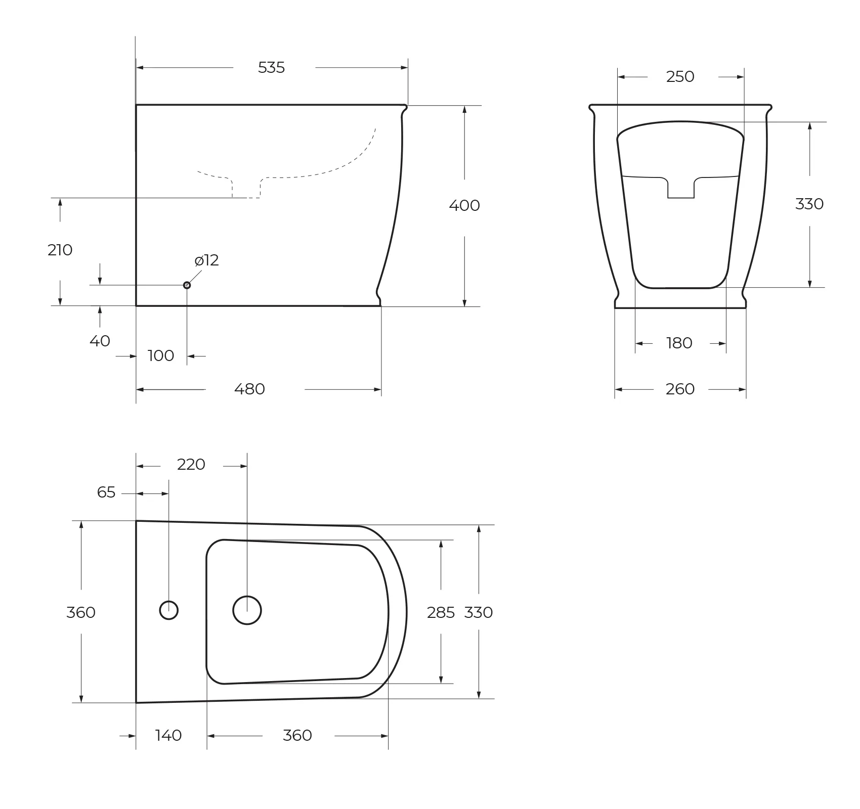 Биде напольное BelBagno Prado, белый (BB10150B)