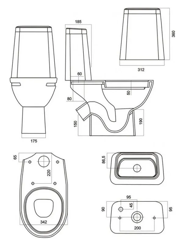 МАРС БО КОМФОРТ Унитаз-компакт безободковый Белый S1 (WC.CC/Mars/2-DM.Rim/WHT.G/S1)