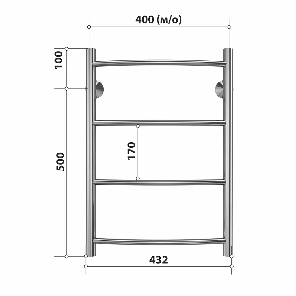 Полотенцесушитель водяной Stelmix 60x40 см, дуга