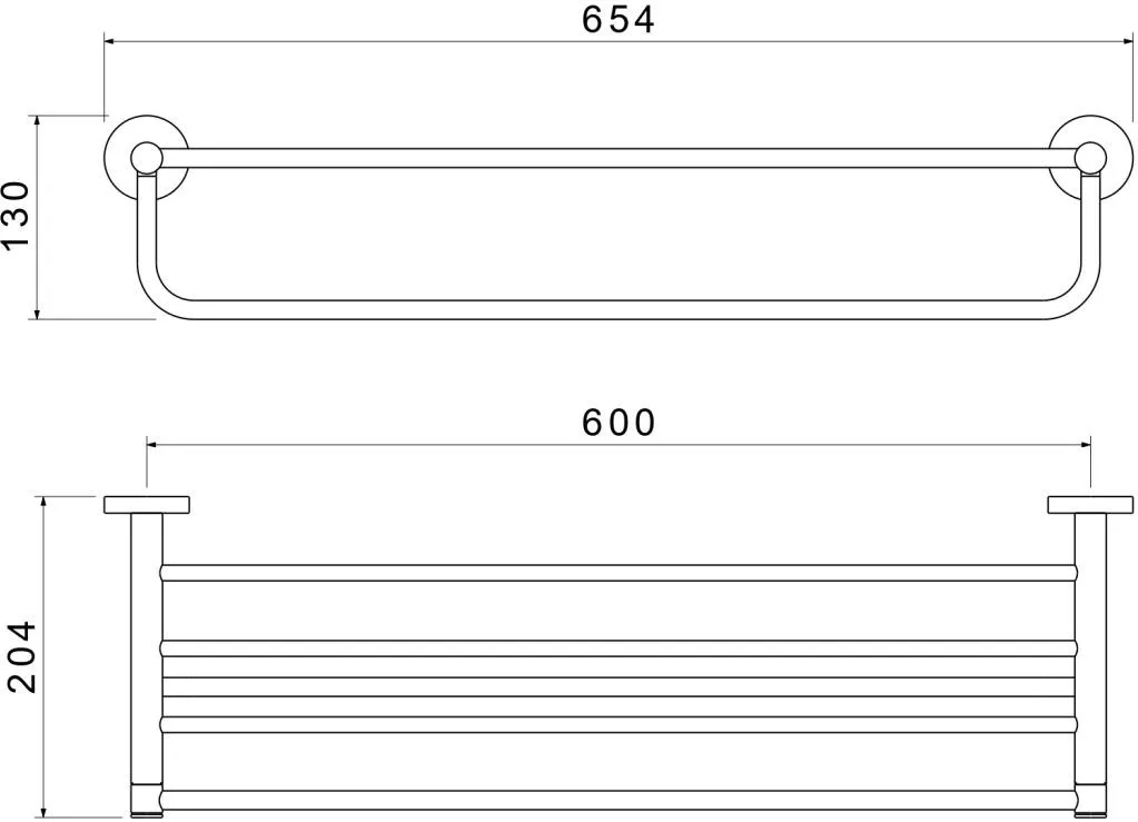 AQ4115MB ЕВРОПА полка для полотенец, матовый черный