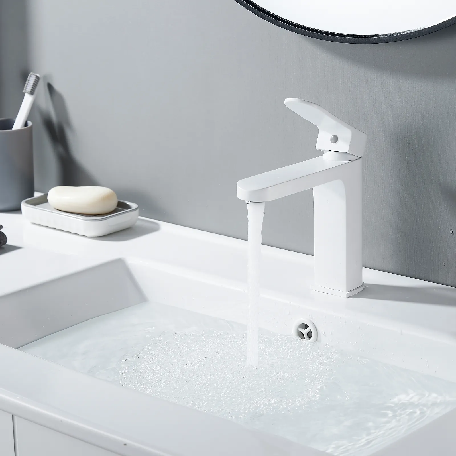 Смеситель для раковины Shevanik S4501C, белый