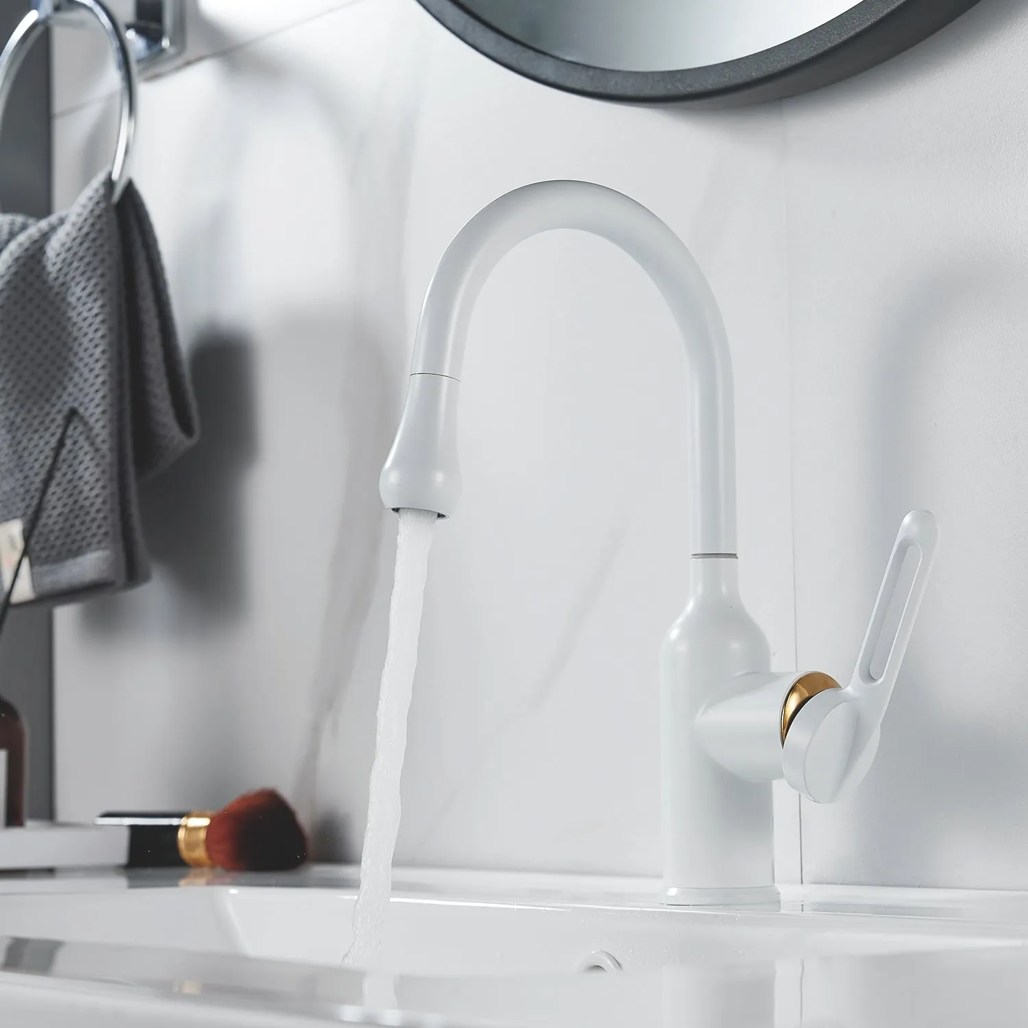 Смеситель для раковины Raffine F101C, белый