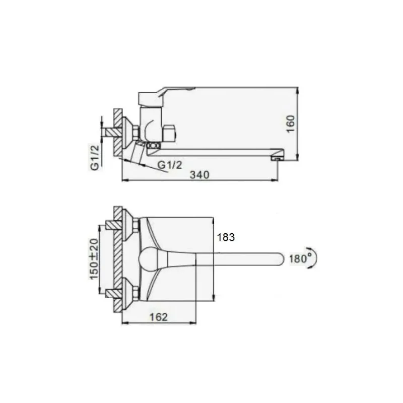 Смеситель для ванны D-Lin D147403-1, хром