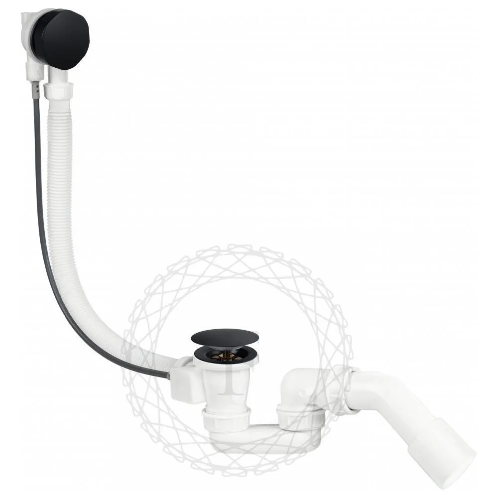 Слив-перелив (полуавтомат, 80 см.) FILARETE FL80BL, черный