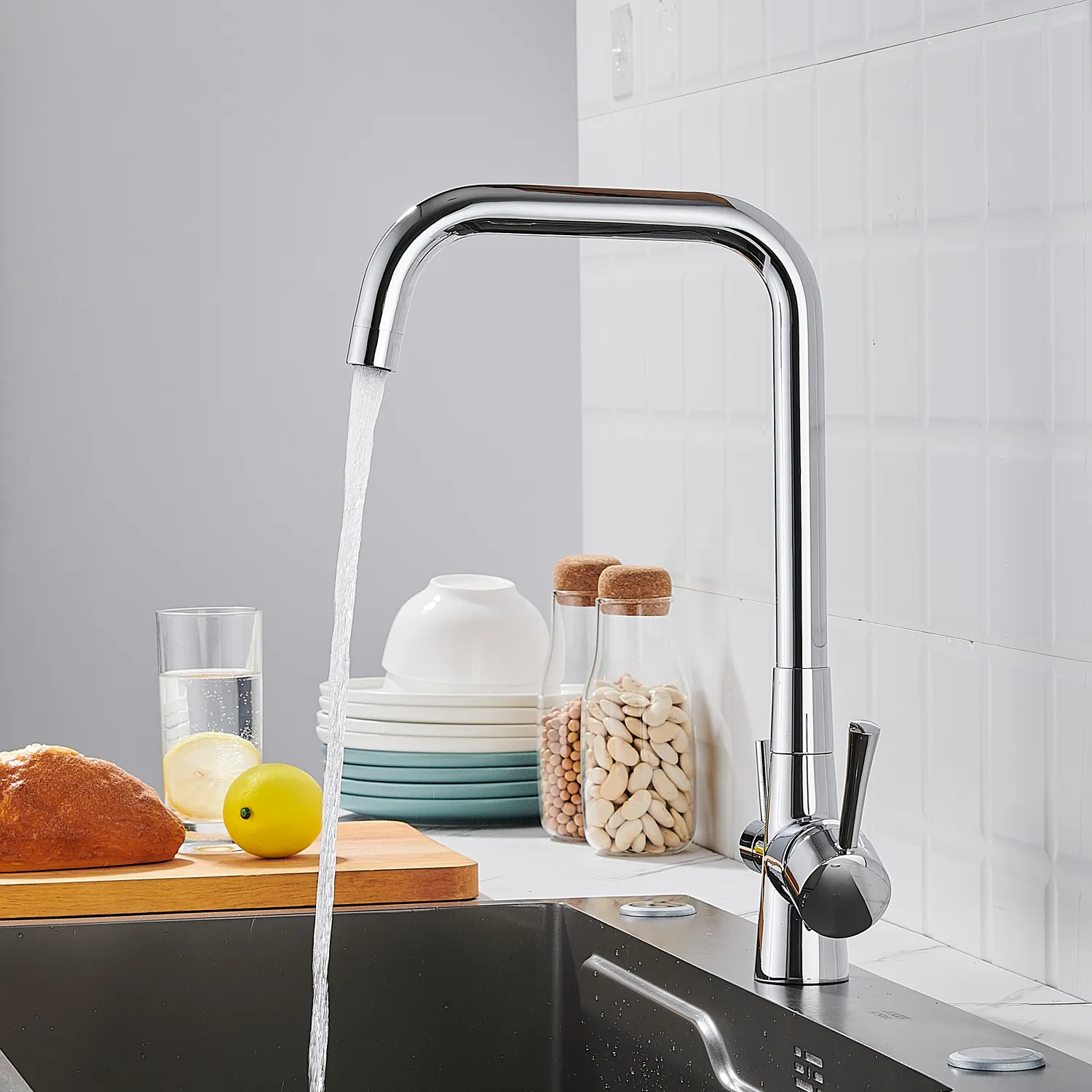 Смеситель для кухни с подключением фильтра Shevanik S528, хром