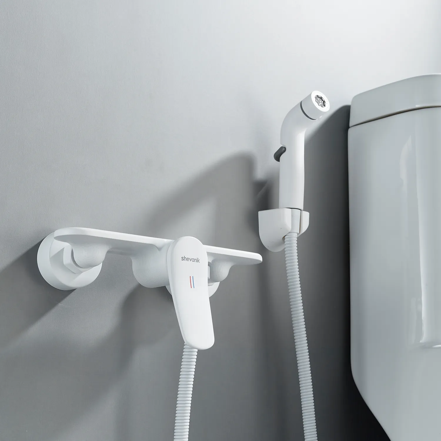 Гигиенический душ со смесителем Shevanik S4705C-1, белый