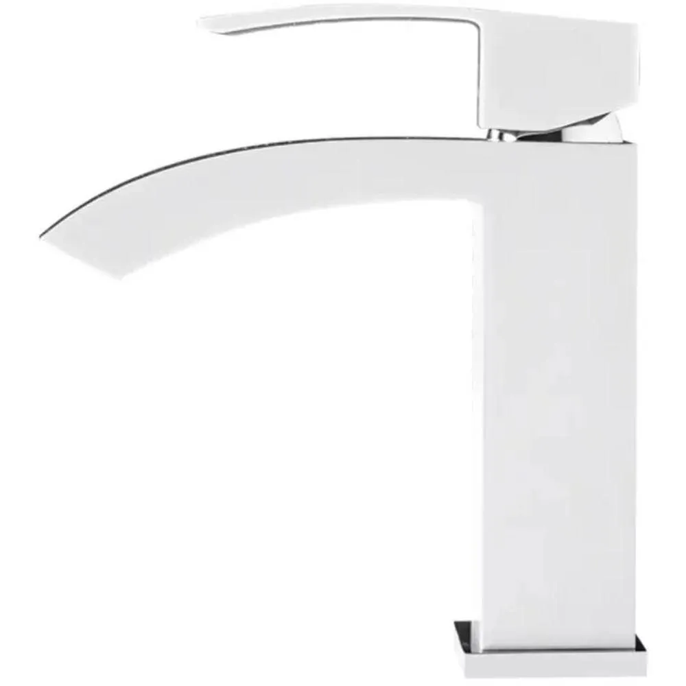 Смеситель для раковины Hansberge H1077W, белый/хром