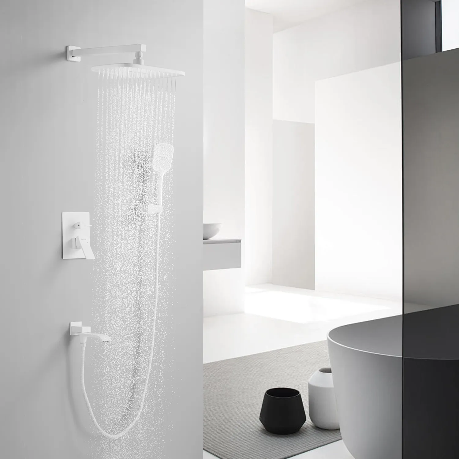 Душевая система встраиваемая Shevanik S4035C, белый