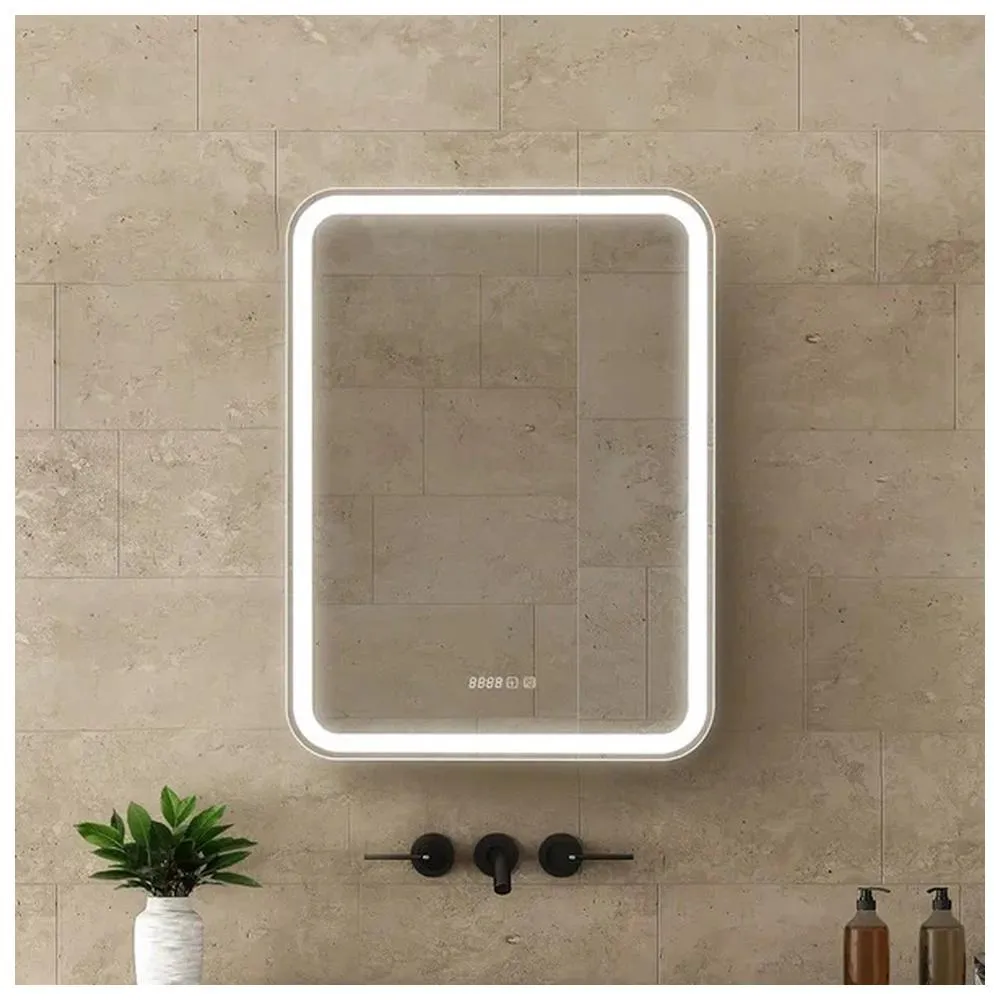 Зеркало-шкаф Silver Mirrors Фиджи-Антрацит 60 - 3.2 правый (часы, ТХ, подогрев, сенсорный выкл)
