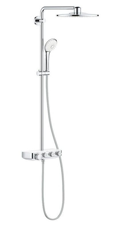Душевая система поворотная с термостатом Grohe SmartControl Euphoria, хром / белый (26507LS0)