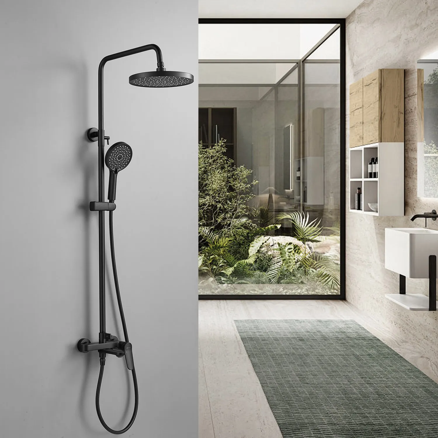 Душевая система Shevanik S4336H, черный