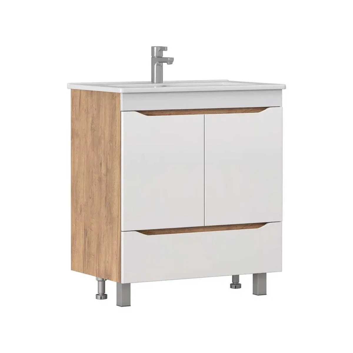 Тумба с раковиной напольная VIGO Grani tn.GRI.OSK.75.2D.1Y дуб золотой, 75 см