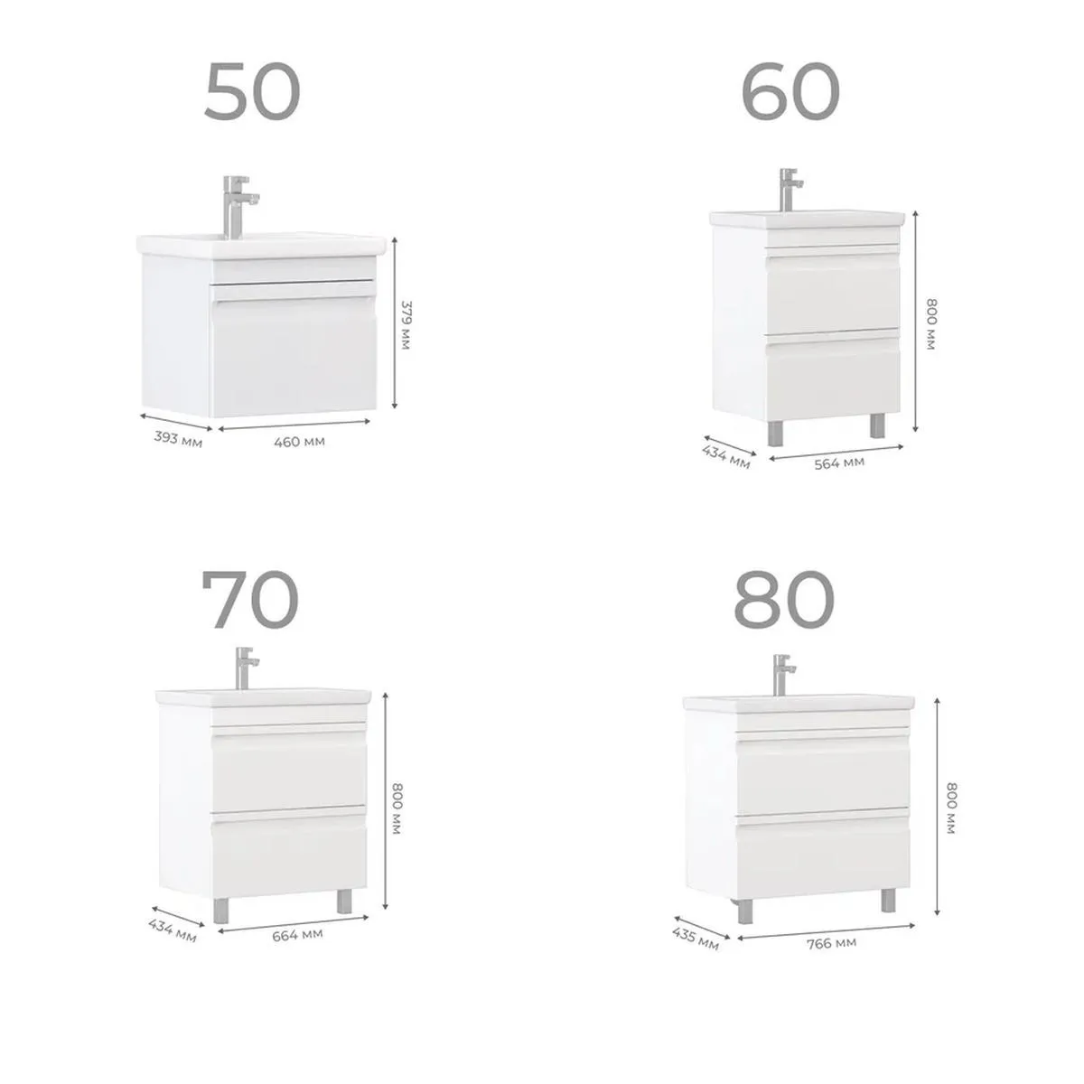 Тумба с раковиной напольная VIGO Holly 039, 60 см