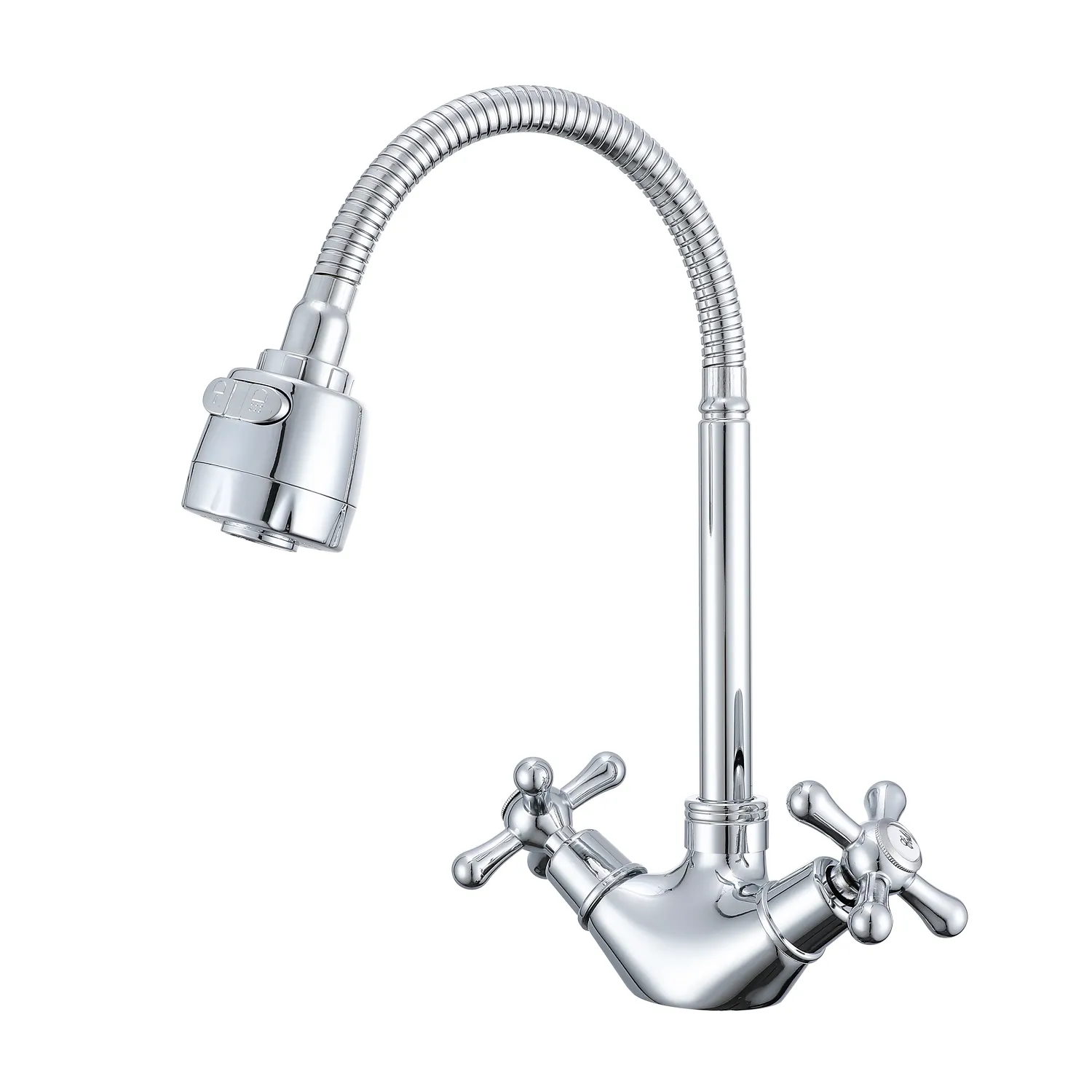 Смеситель Prohanss для кухни вентильный гибкий излив, хром (P10.43)