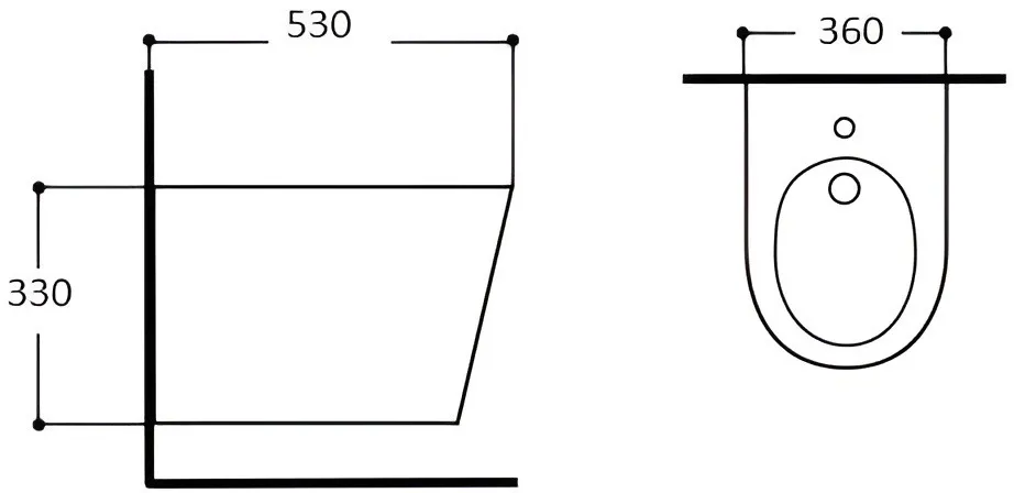 AQ1057-MG ВЕГА Биде подвесное 530*360*326, цвет серый матовый