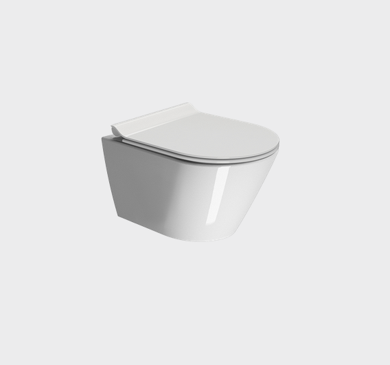 Унитаз подвесной GSI Kube X 500 мм х 360 мм, c Genius Flush, с крепежом, белый глянцевый (9412FR511)