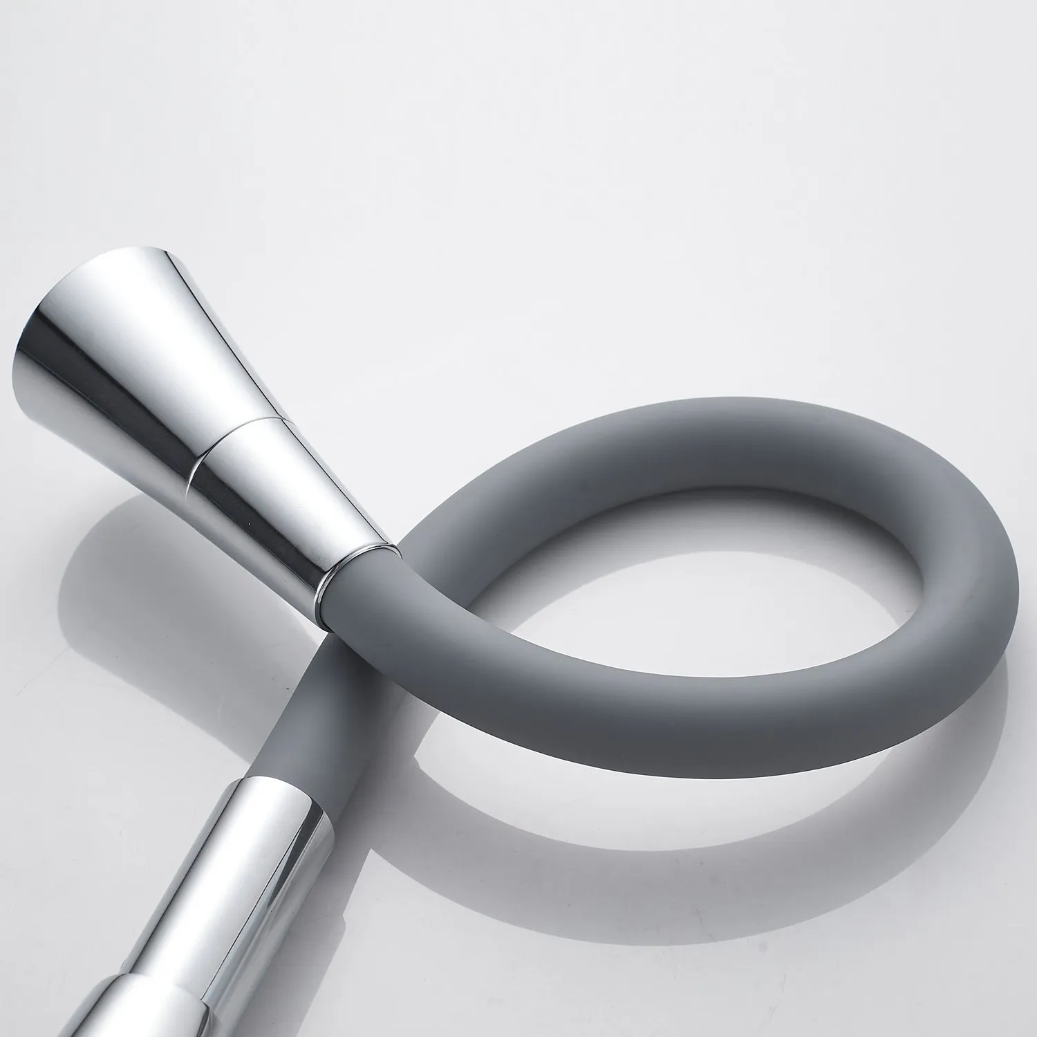 Смеситель для кухни с гибким изливом Shevanik S543-9, хром/серый