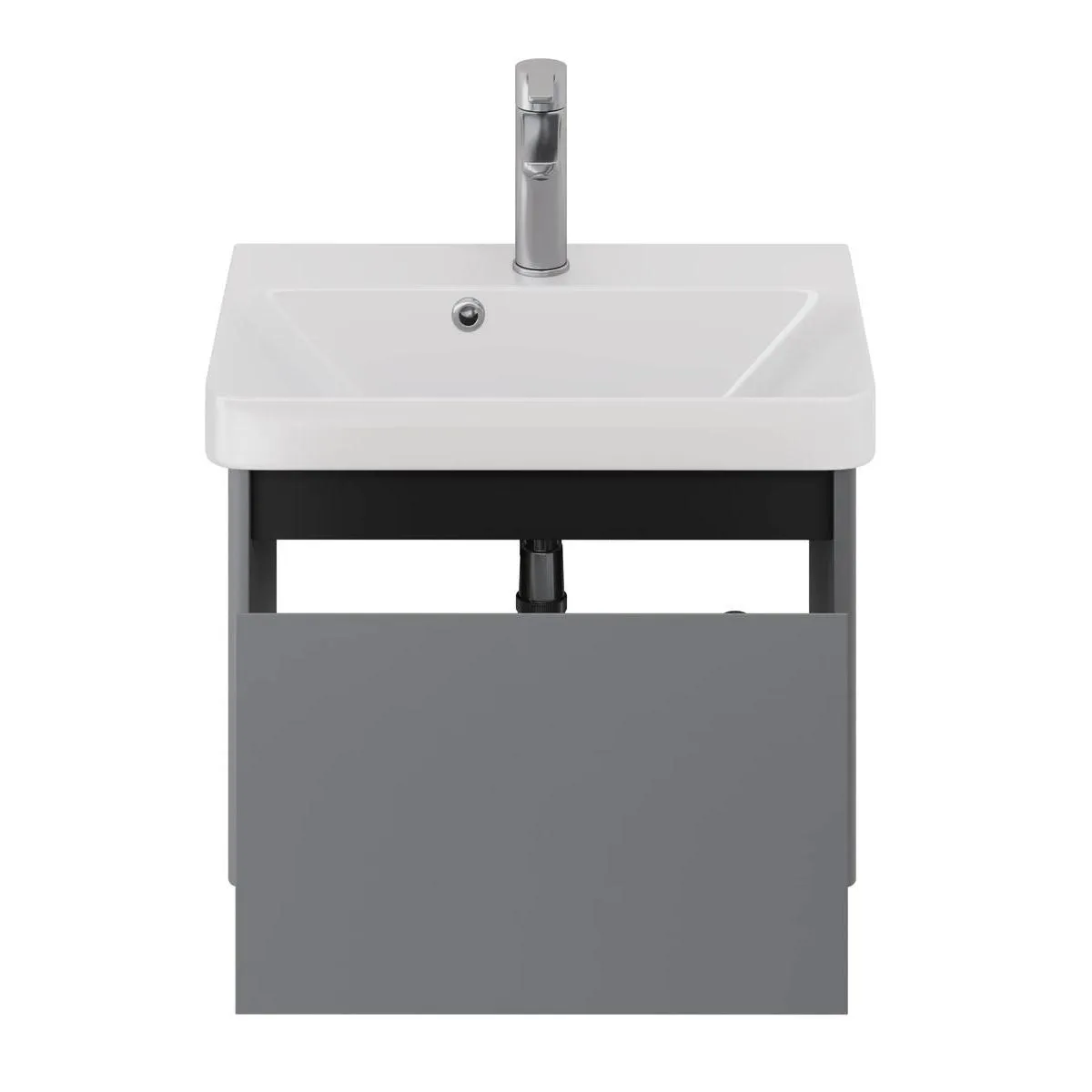 Тумба под раковину подвесная Dreja Luxury 55 см, серый базальт