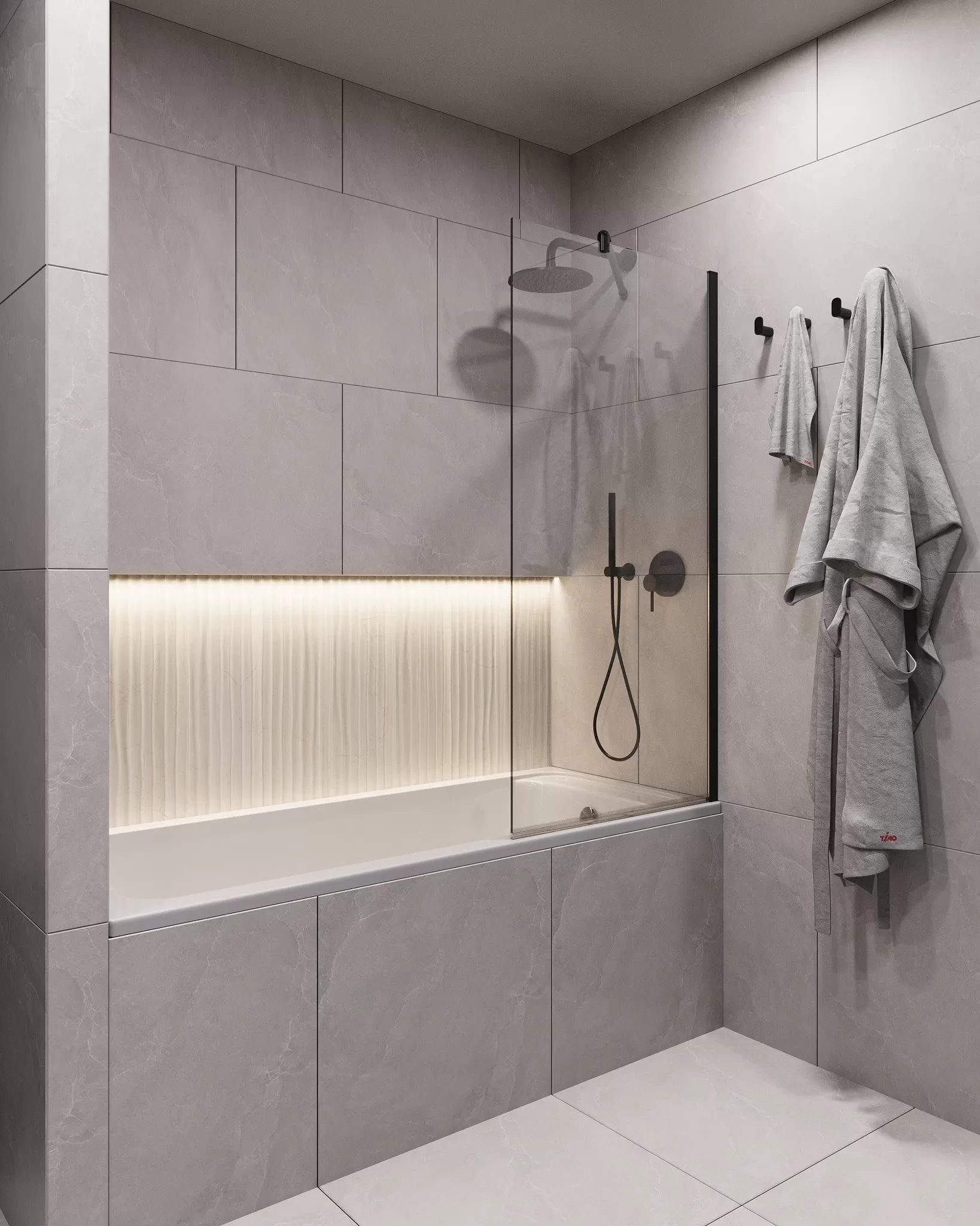 Шторка для ванны Timo TC-60/03C-8 в узком профиле 1400*600, стекло прозрачное 8 мм (T23)