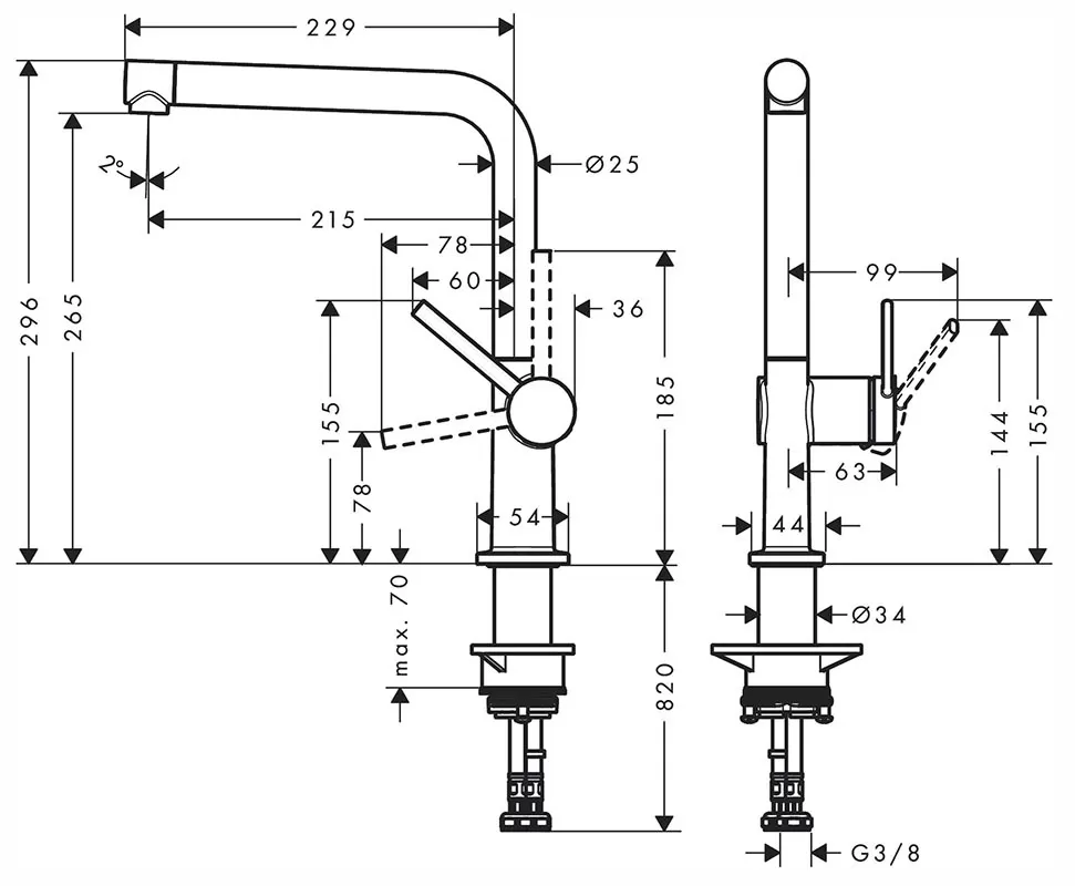 72840000 Hansgrohe M54 Talis 270 смеситель для кухни