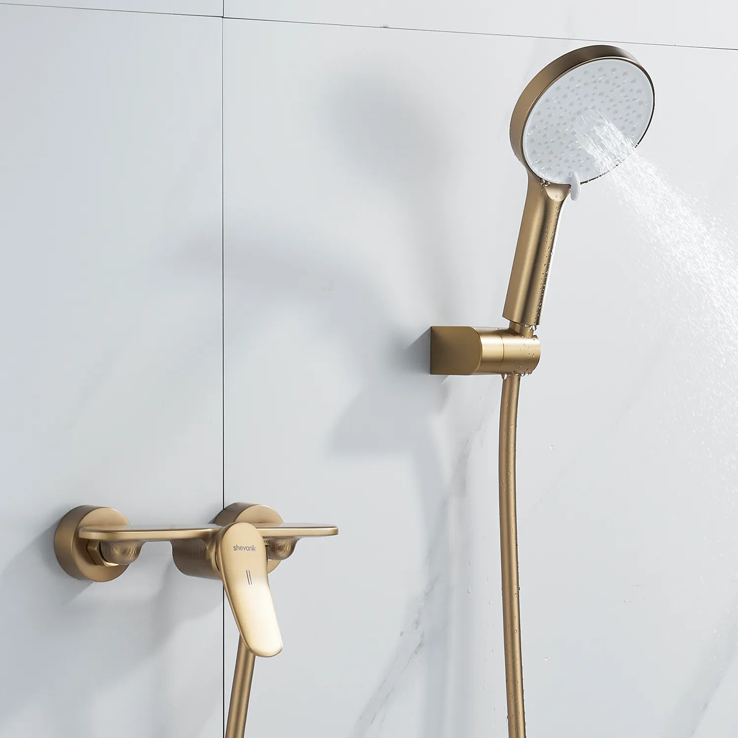 Смеситель для душа Shevanik S4716G, золотой сатин