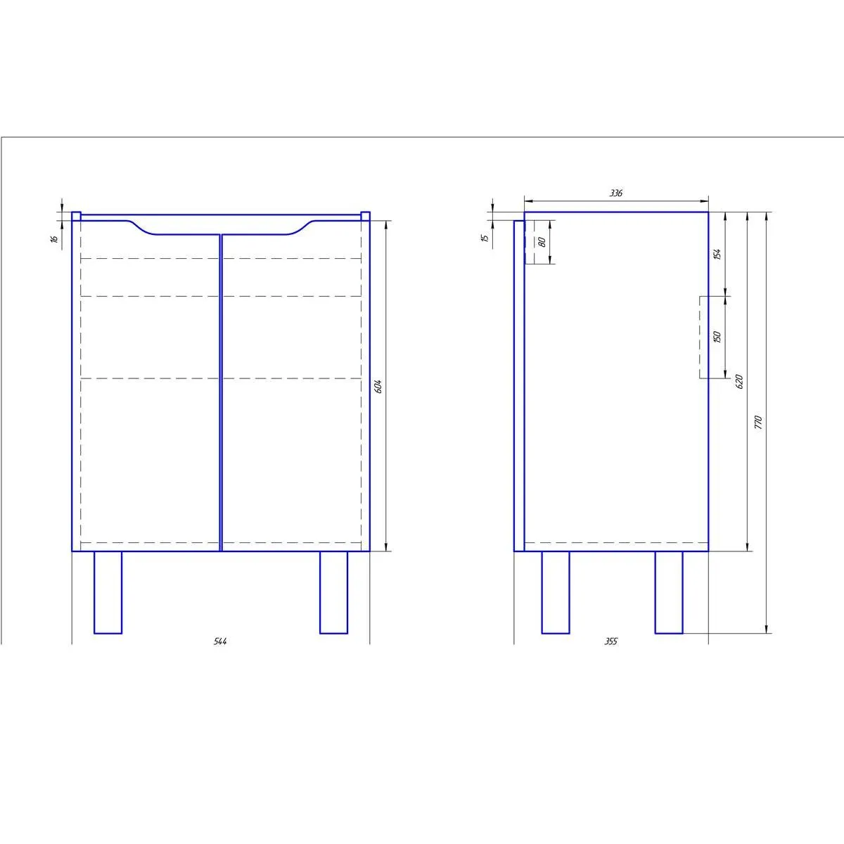 Тумба под раковину подвесная/напольная Dreja Mini 60 см, белый