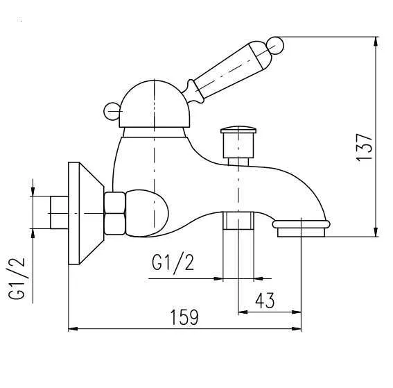 Смеситель для ванны Rav Slezak Labe L554.5