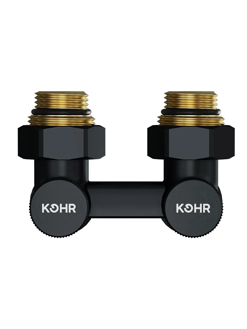 Узел нижнего подключения Kohr 1/2"x3/4" угловой, черный (LC 02025B)