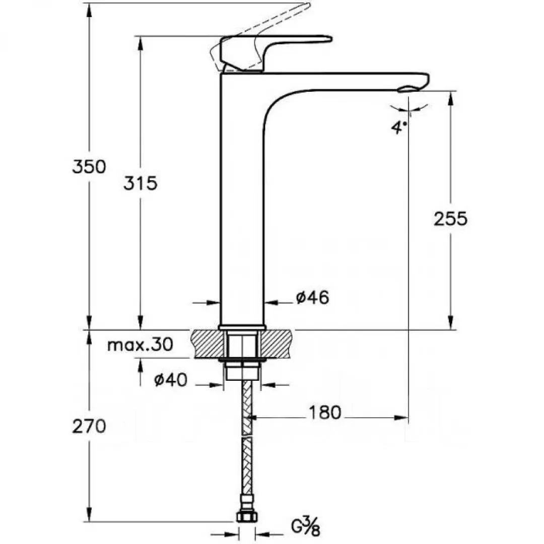 Смеситель для раковины-чаши VITRA Root Round, цвет хром, A42707EXP