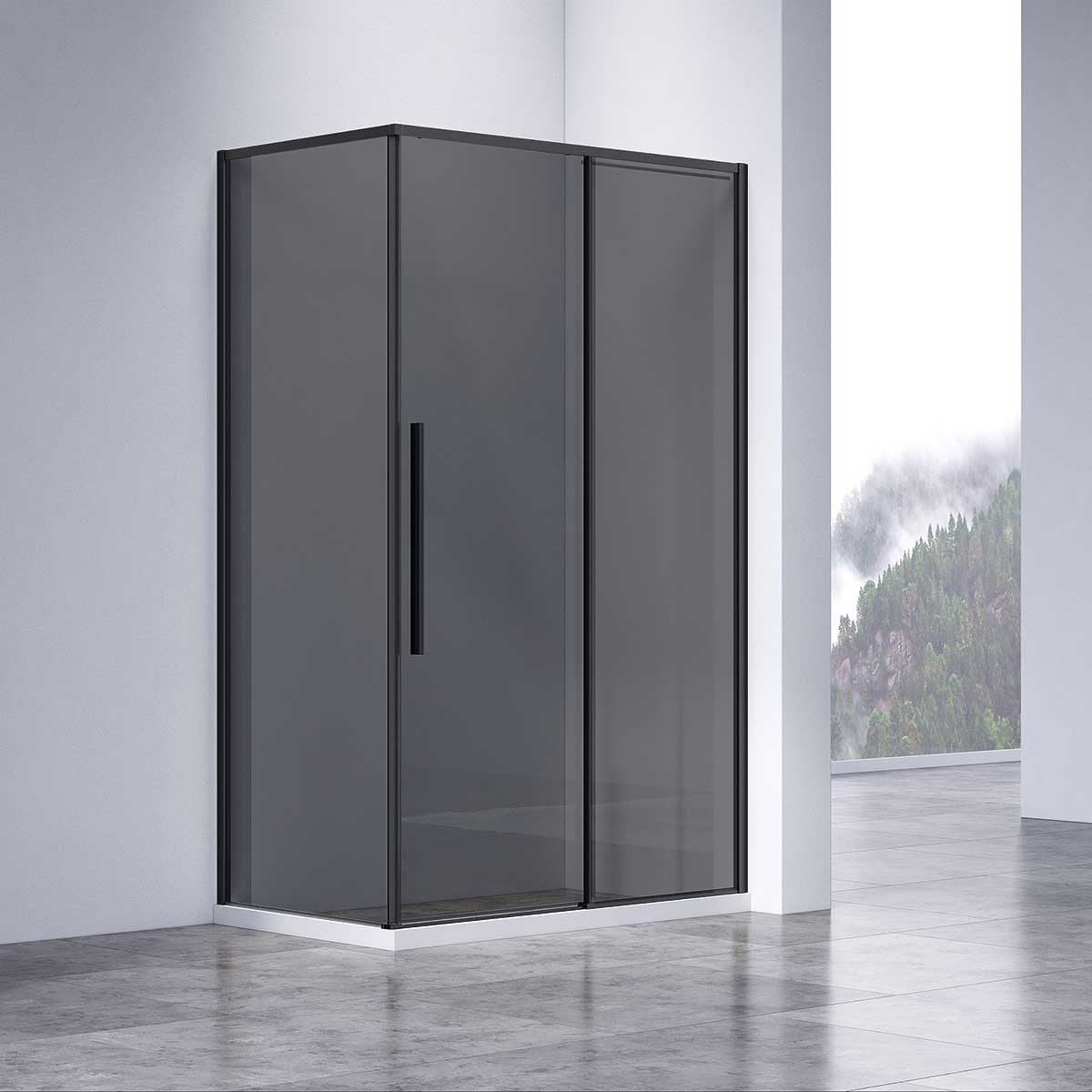 Душевой уголок Vincea Slim-N (VSR-4SN8011CGB) 1100х800 мм, хром, стекло тонированное