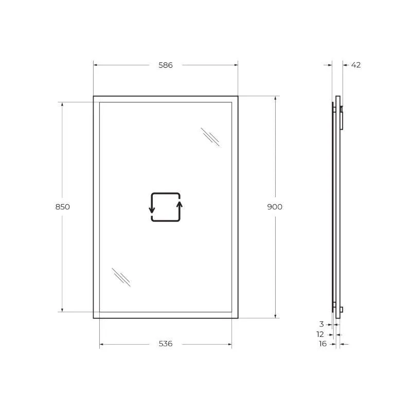 Зеркало Cezares Tiffany 590х40х900, Bianco Opaco (45040)