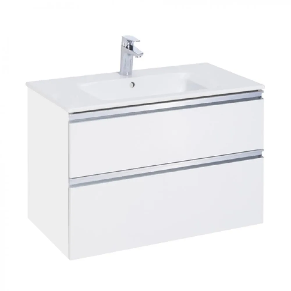 857399806 GAP м‐ль д/раковины 2 ящика 800мм, бел/гл (аналог 857551806)