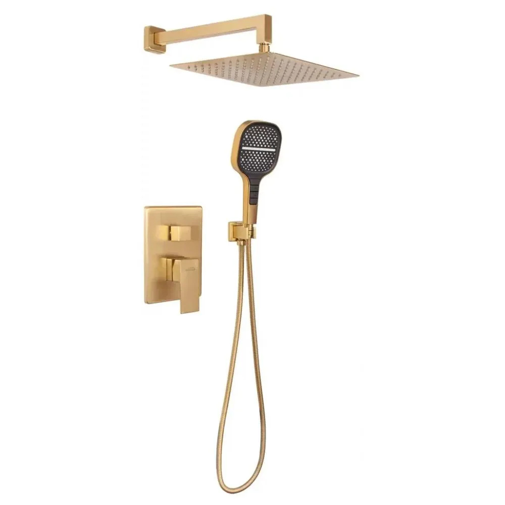 Душевая система встраиваемая (без излива) Hansberge H6070MG, матовое золото