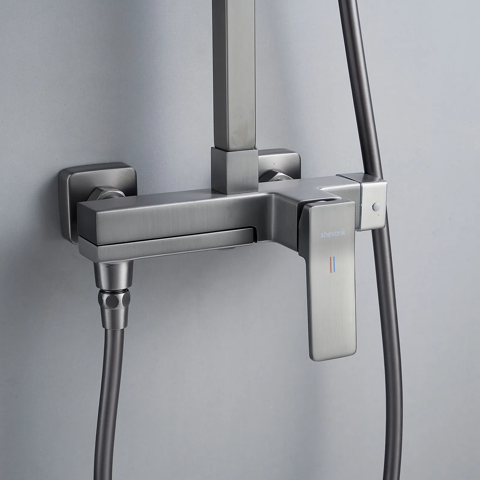 Душевая система Shevanik S4636T, оружейная сталь