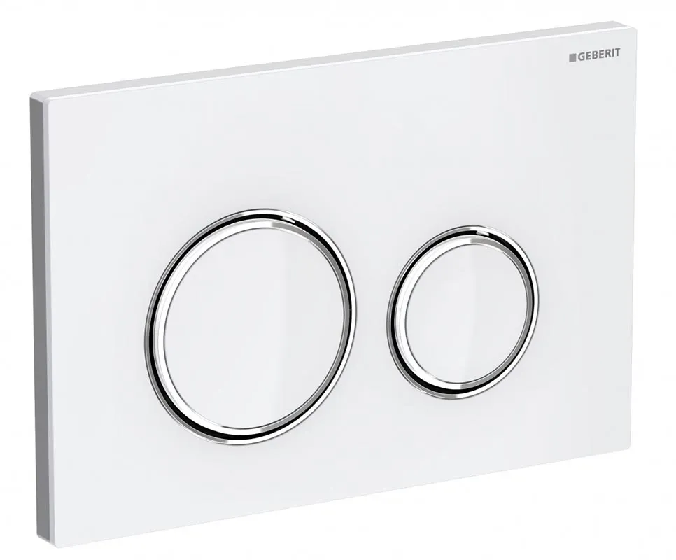 115.085.KJ.1 Смывная клавиша Geberit Omega20 для двойного смыва к 111.003/030/060 белый/глянцевый хром