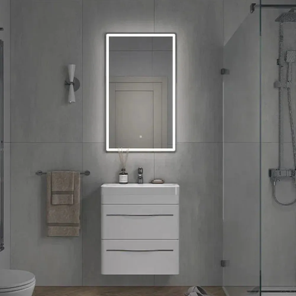 Тумба с раковиной подвесная Velvex Jill tp.JIL.9595.60.2Y белый матовый, 60 см