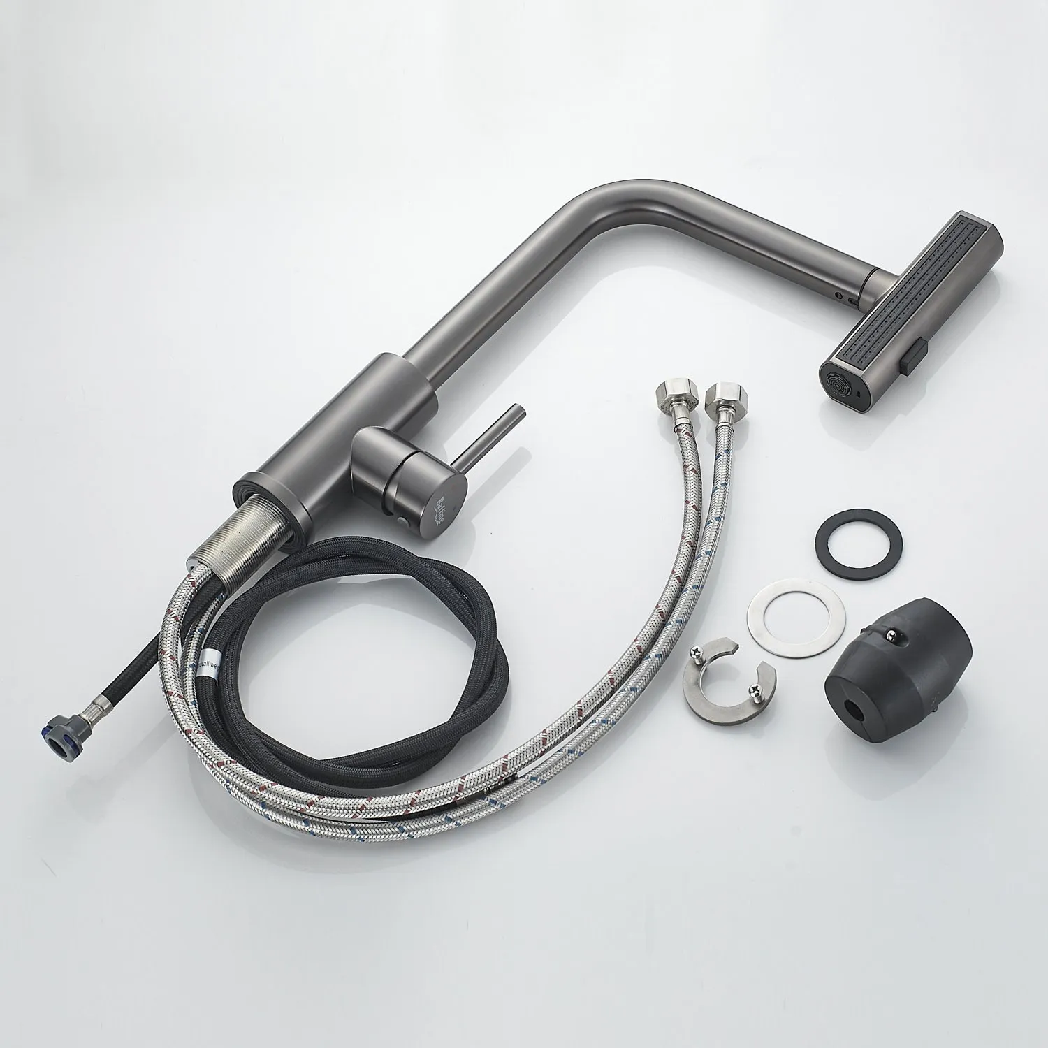 Смеситель для кухни с мультифункциональным изливом Raffine F203T, оружейная сталь