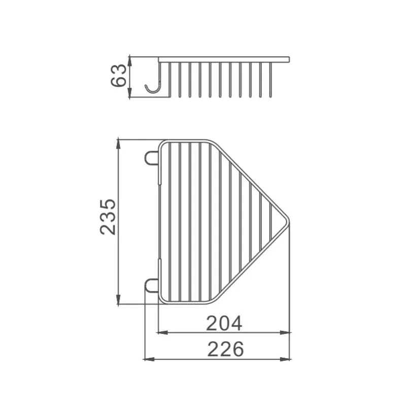 Полка металлическая угловая D-Lin D201304, хром