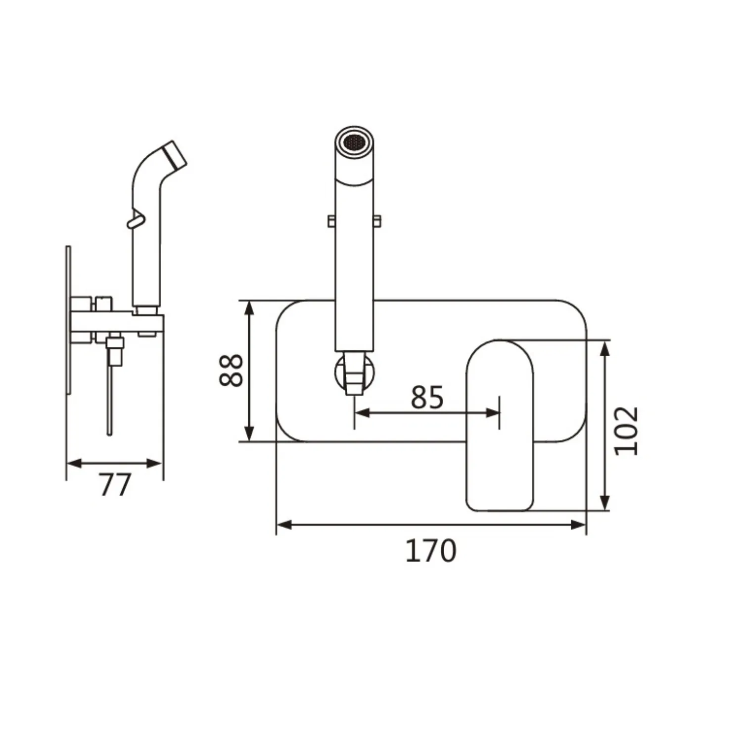 Гигиенический душ со смесителем Shevanik S4105G, золотой сатин
