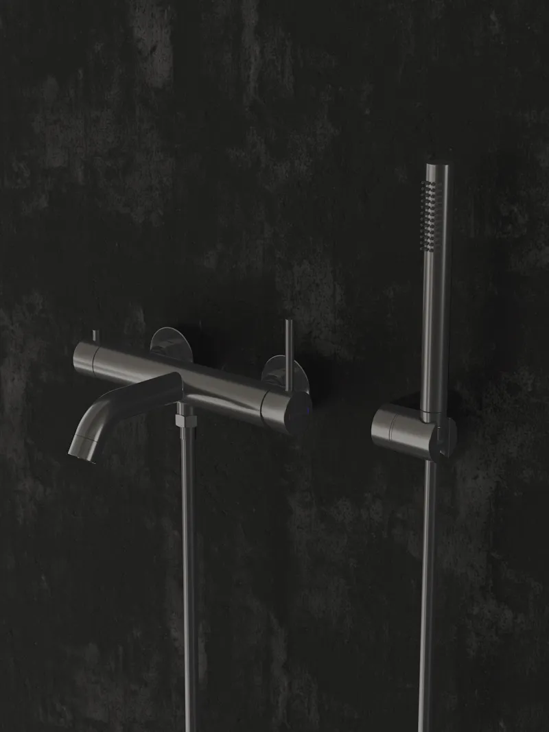 Смеситель для ванны Knotlor SS-23/GM, вороненая сталь