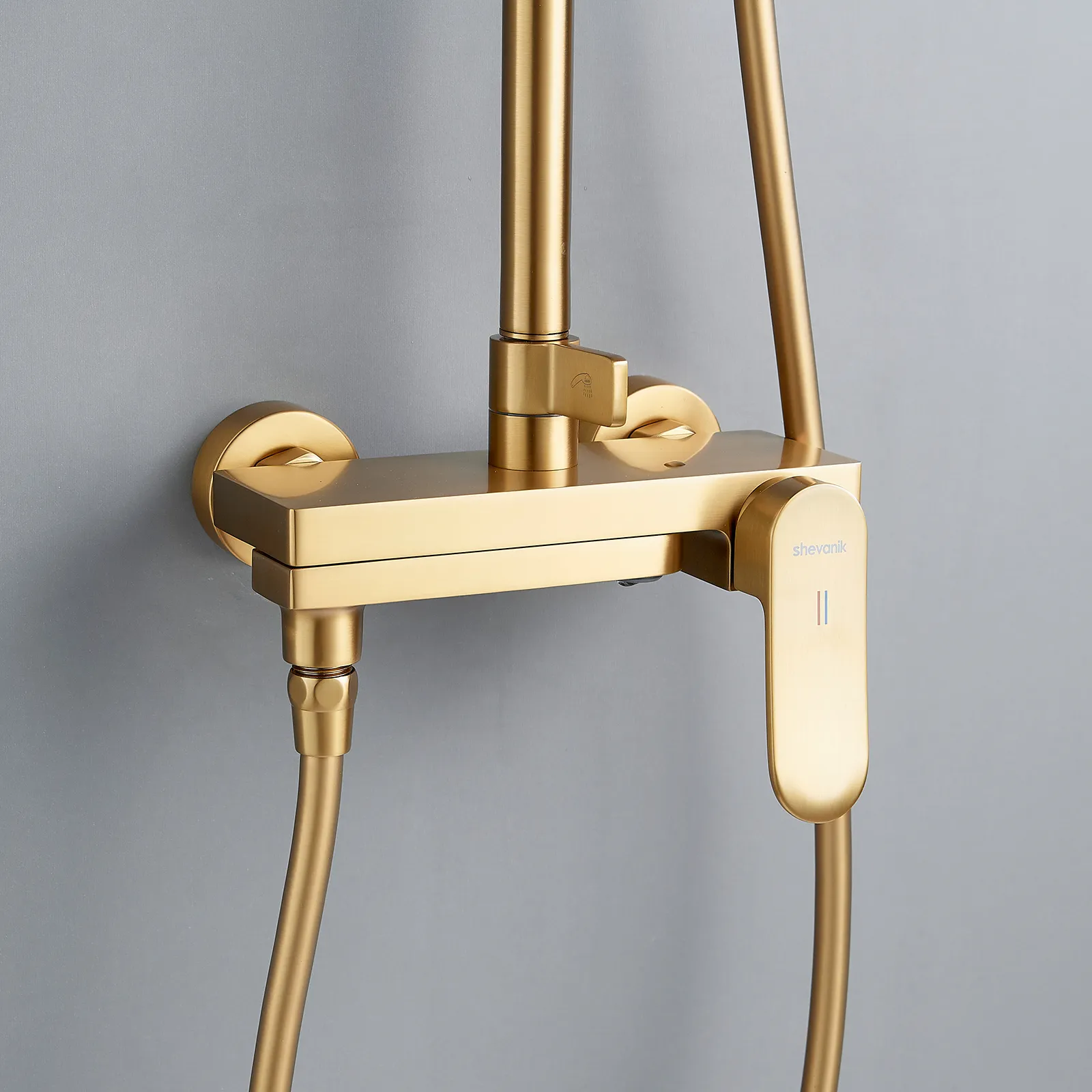 Душевая система Shevanik S4536G, золотой сатин