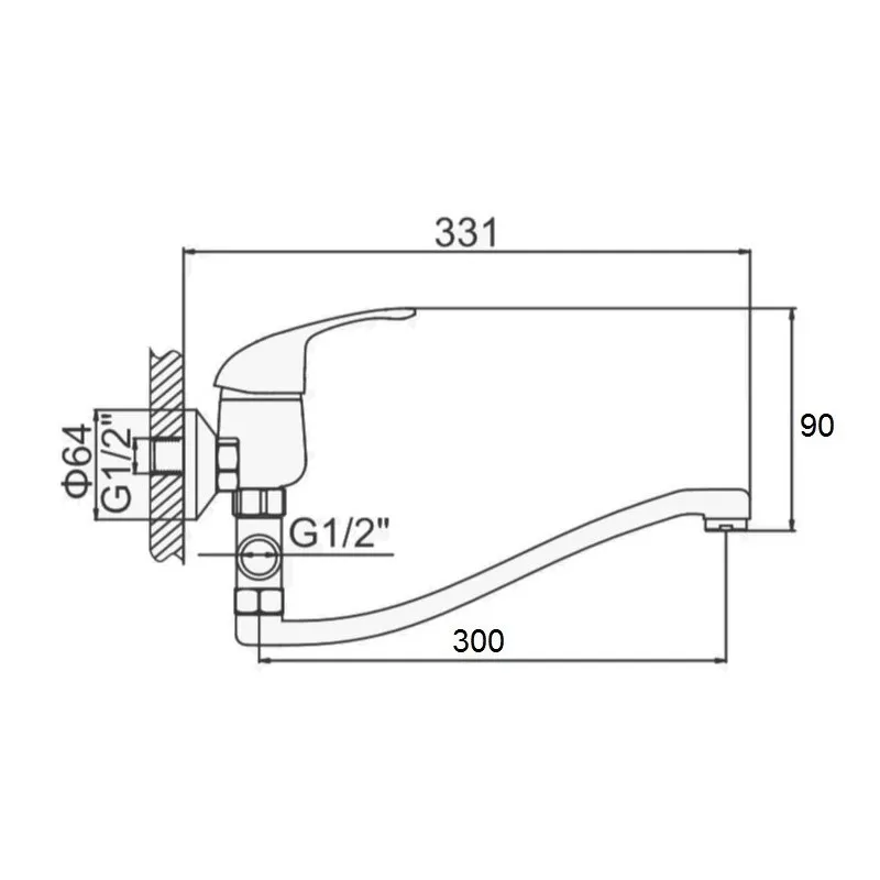 Смеситель для ванны D-Lin D140629, хром