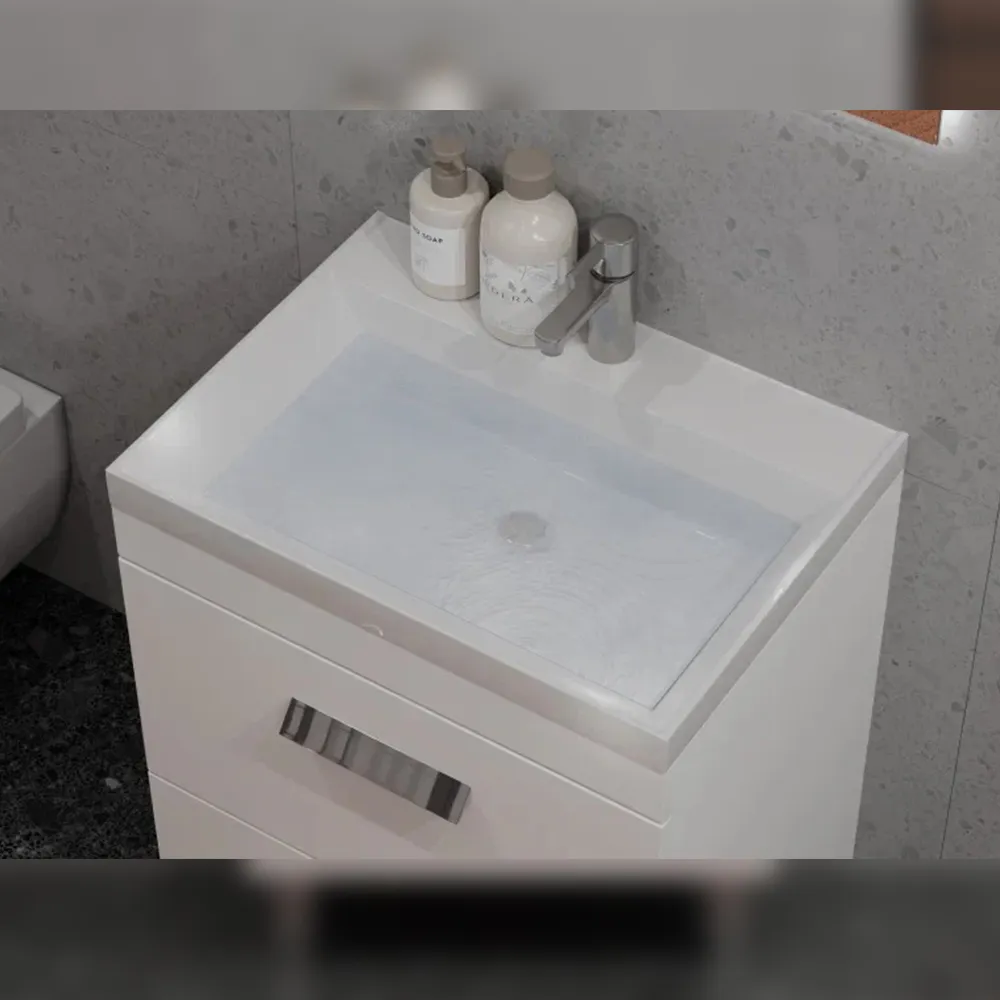 Тумба с раковиной напольная Velvex Orlando tn.ORL.CLA.60.2Y белый матовый, 60 см