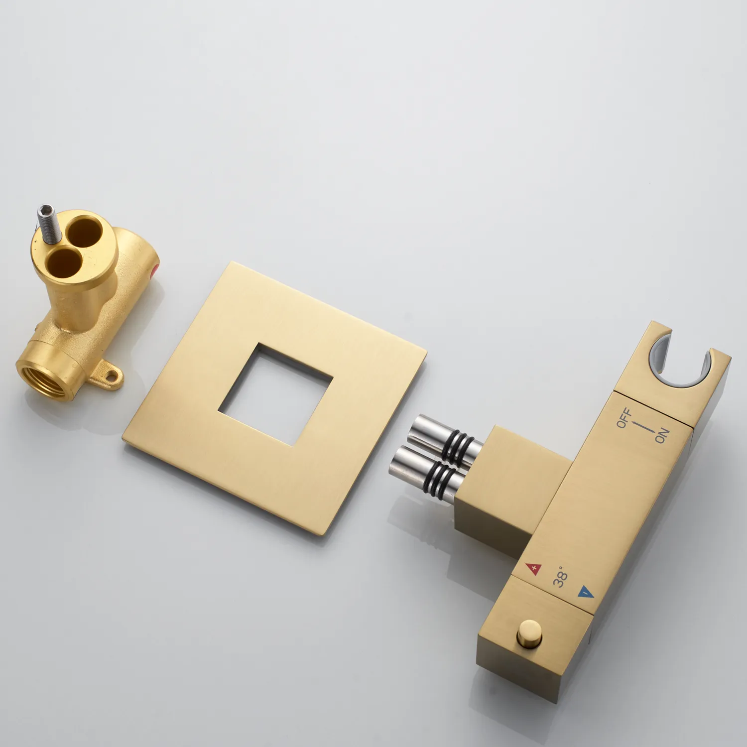 Гигиенический душ с термостатом Rose R965G, золотой сатин