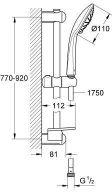 Душевой гарнитур Grohe Euphoria 110 Massage 27226001 хром