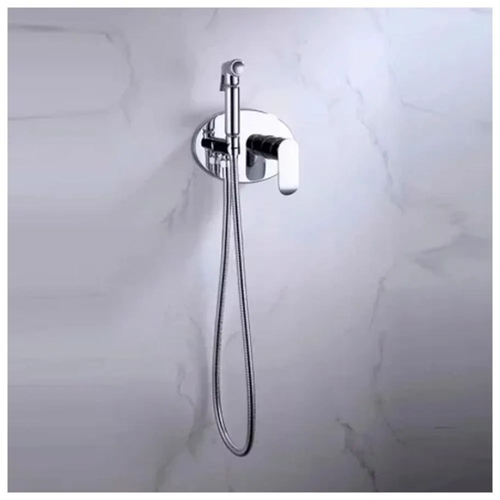 Гигиенический душ со смесителем встраиваемый Grocenberg GB003CR, хром