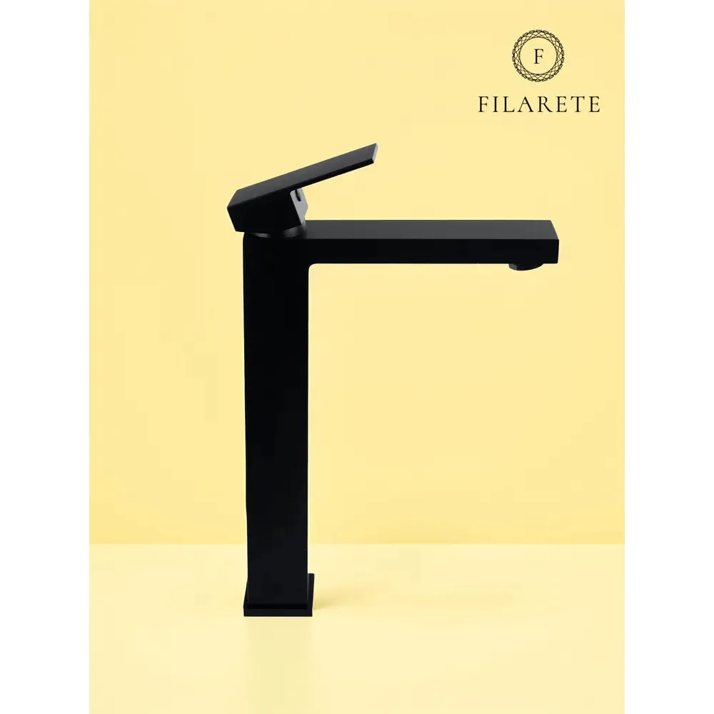 Смеситель для раковины высокий FILARETE Fing FL6040BL, черный