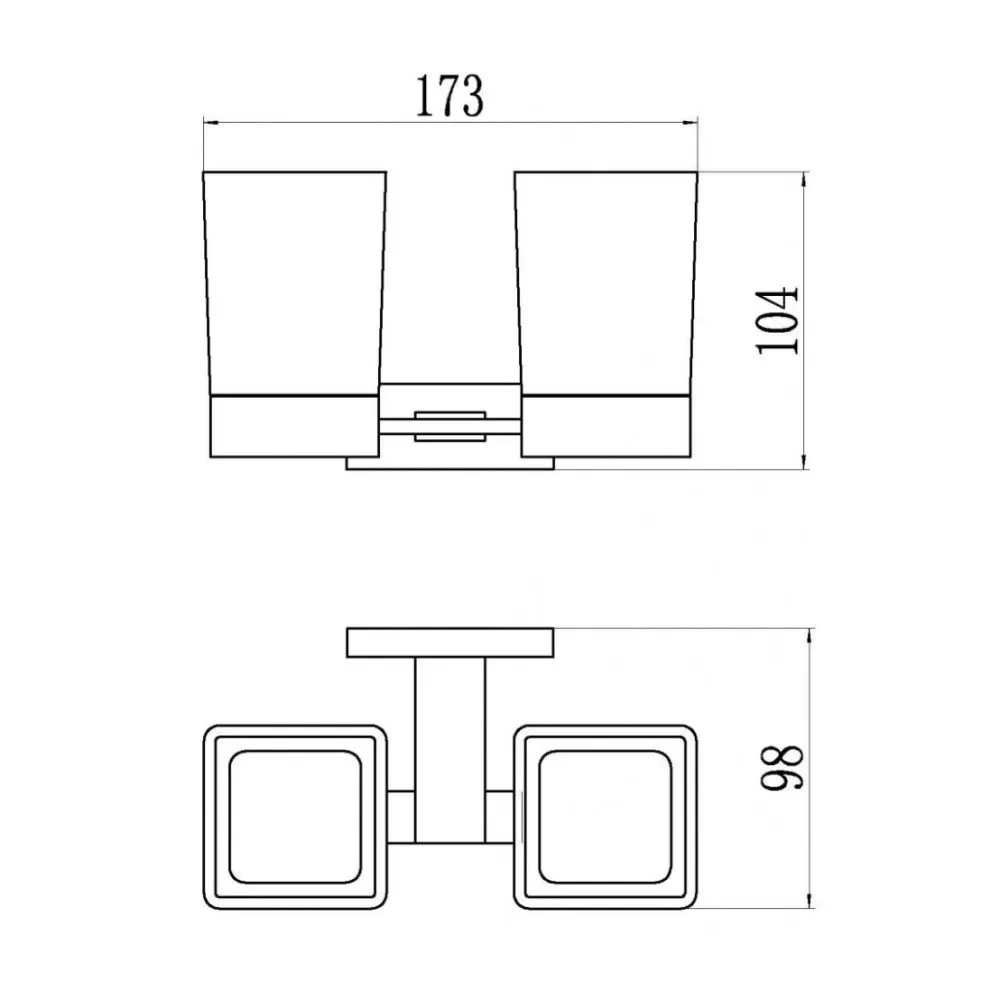 Стакан для ванной комнаты двойной Maretti Torino-GM TRGM542P43, оружейная сталь