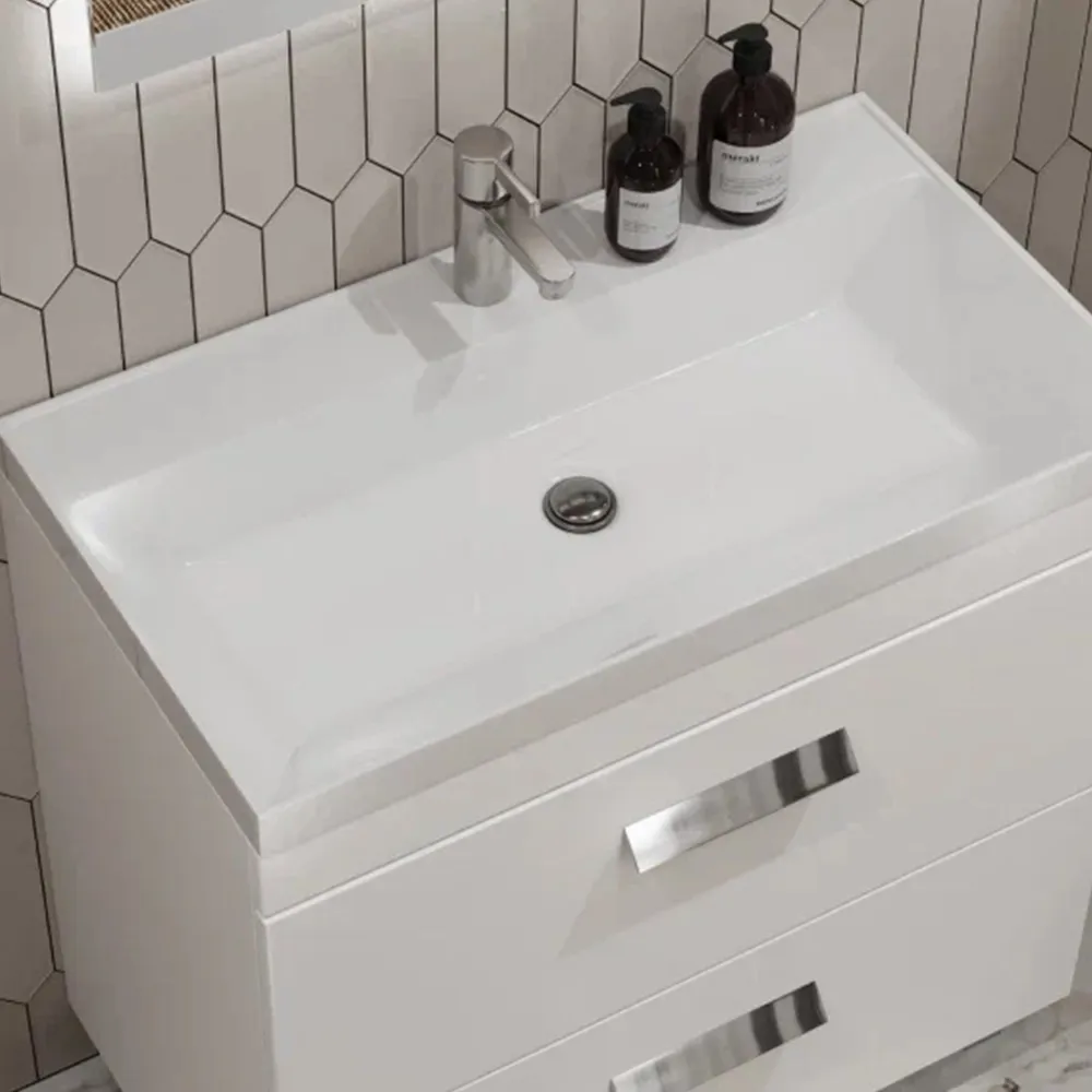 Тумба с раковиной напольная Velvex Orlando tn.ORL.CLA.80.2Y белый матовый, 80 см