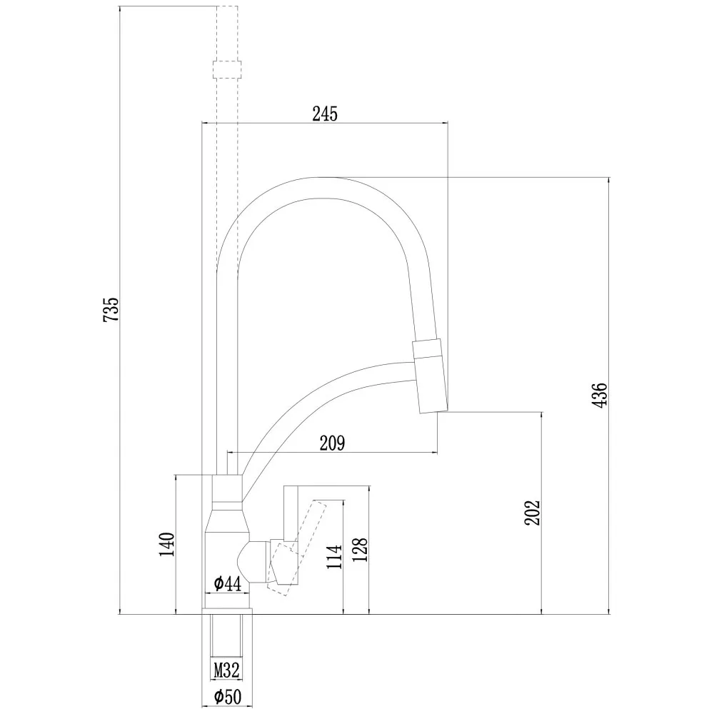 Смеситель для кухни с гибким изливом Fmark FS8255L-05, сатин